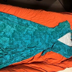 H&M Teal and White Floral Dress